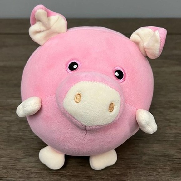 Bulls I Toy Round Pink Squish Pig Plush - Picture 1 of 5